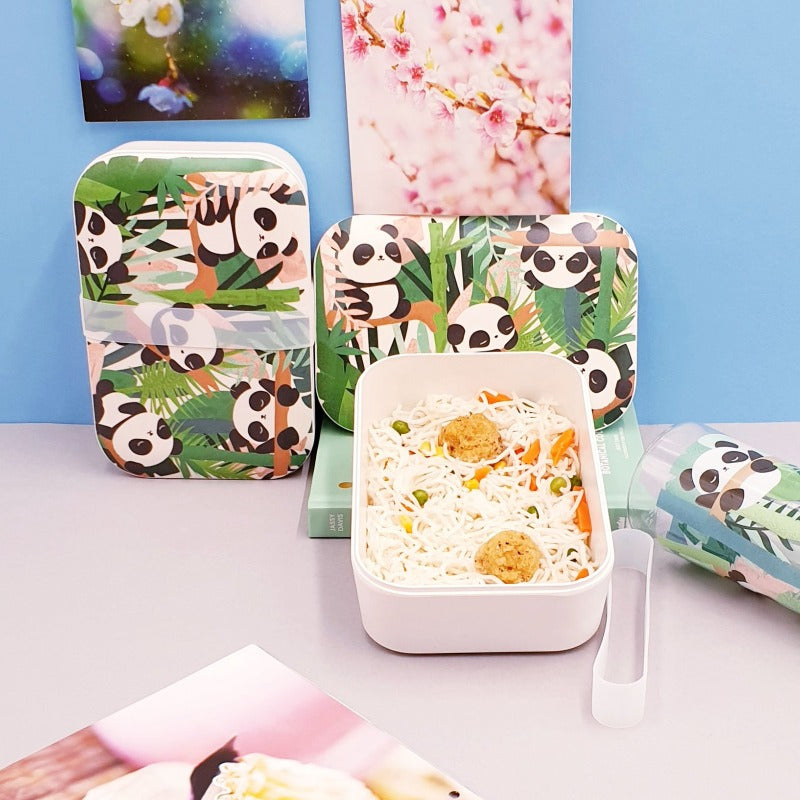Bamboo composite lunch box panda - MyKiCi